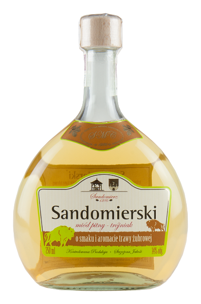 Miód pitny Sandomierski trójniak z trawą żubrową